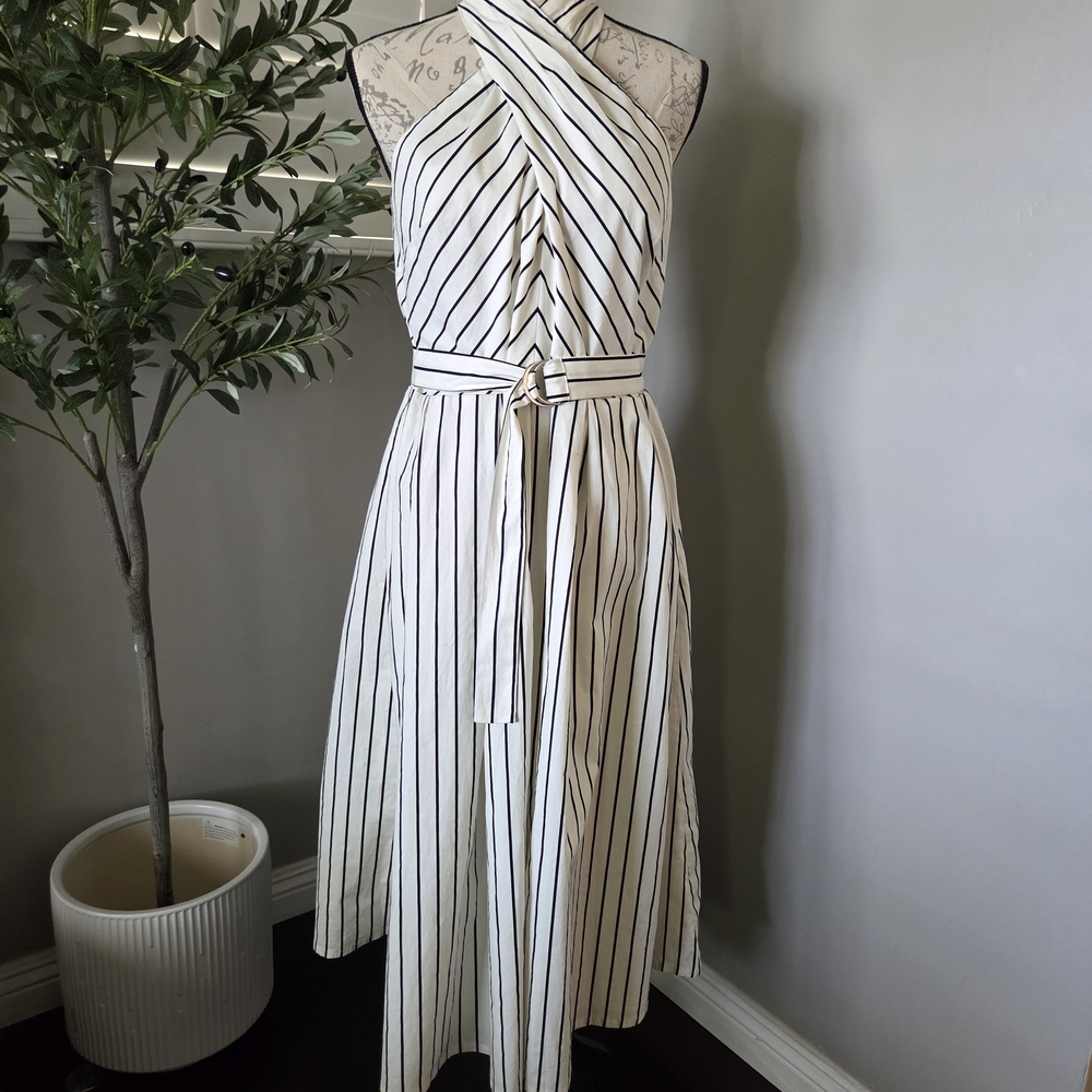 Striped Halter Neck Dress